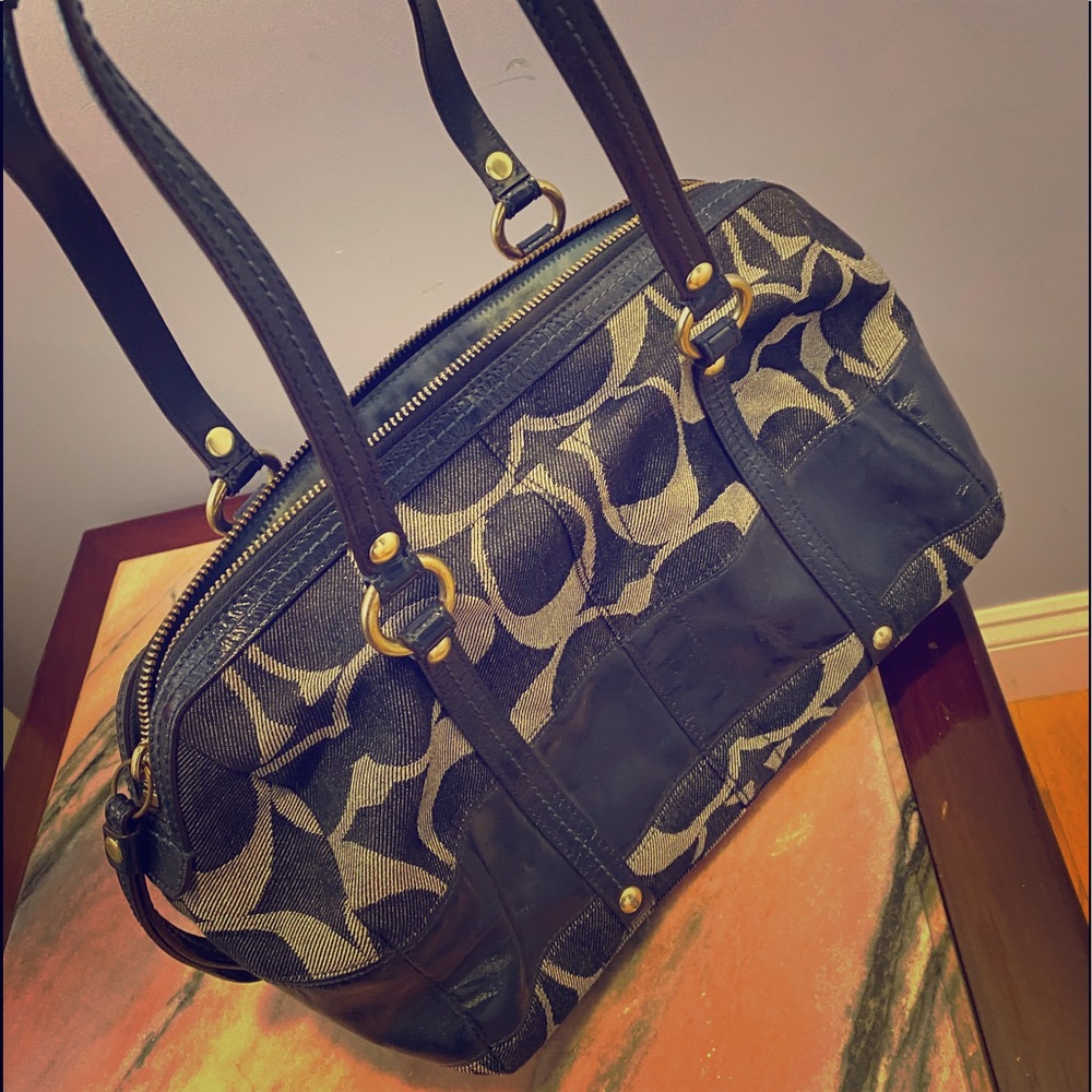 Denim coach bag